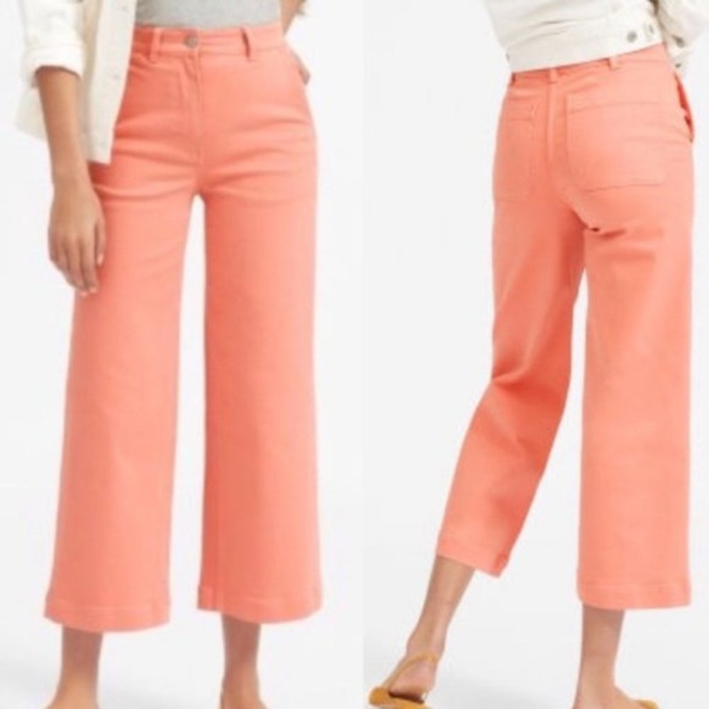 Everlane The Wide Leg Crop Pants Peach